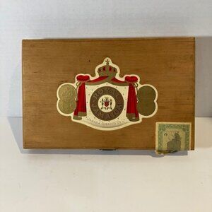 Vintage Wooden Cigar Box Royal Jamaica Petit Coronas with Original Custom Stamp
